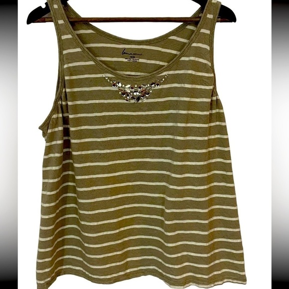 Lane Bryant Striped Jeweled Tank Top Size 18/20​ - Picture 1 of 8